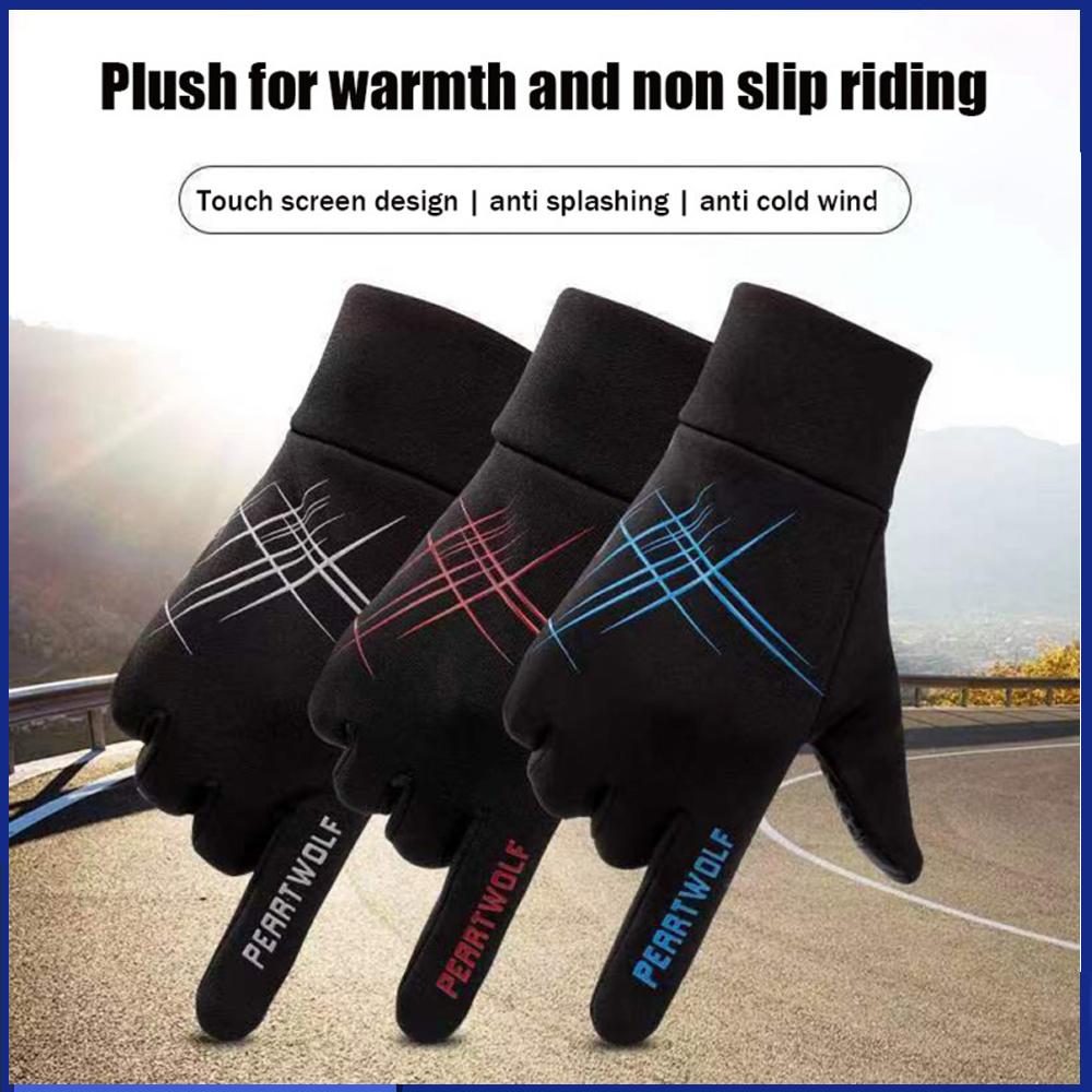 Winterhandschuhe für Erwachsene, warm, Touchscreen, Fahrradhandschuhe aus Thermo-Fleece, kalter Wind, wasserdicht, Sport, Vollfinger, Schneefäustlinge