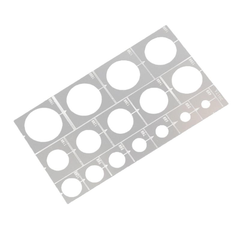 

Plastic Coloring Instrument Car Tank Model Roadwheel Rims Sprayer Stencil Template With Measurement Guide 1