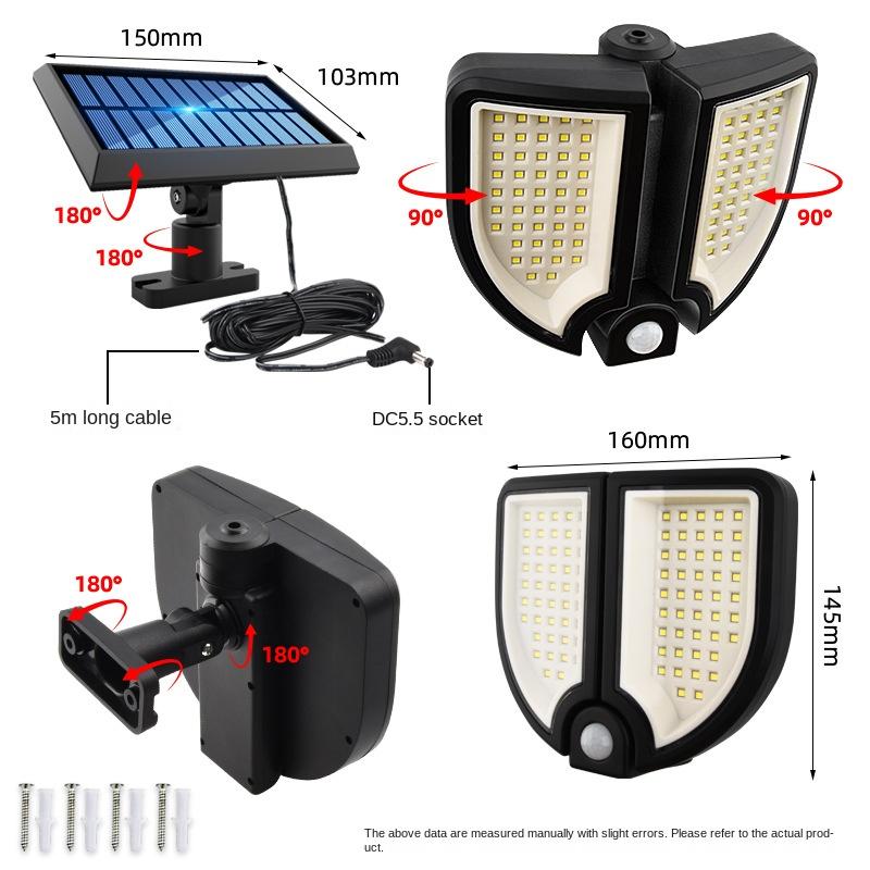 Solar Split Wandleuchte LED Gartenleuchte Outdoor wasserdicht Induktion Solarbeleuchtung Straßenlaterne
