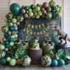Retro Camo Dinosaur Party Balloon Garland for Outdoor Camping