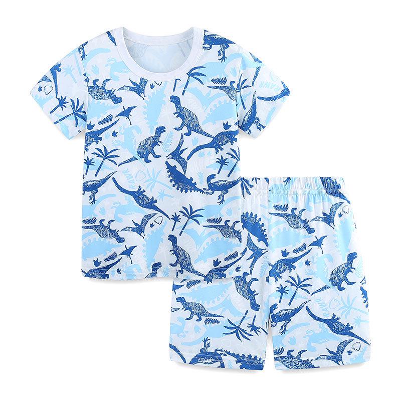 AostaBetty European Boys Short-Sleeve Summer Pajama Set 6 Years