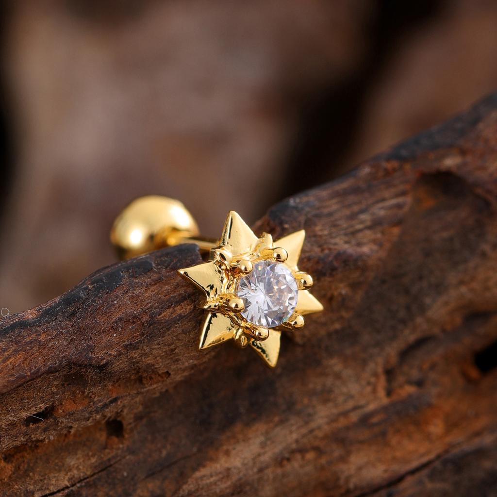 Orecchini a Bottone per Cartilagine in Acciaio Inossidabile Zircone, Semplici e Personalizzati, Orecchini Raffinati e Piccoli Micro-intarsiati, Gioielli per Piercing