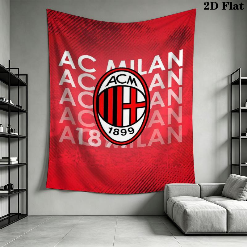 AC Milan Wall Tapestry Aesthetic Wall Hanging Printed Fabric Blanket Decorative Tapestries for Bedroom Living Room Home Decor