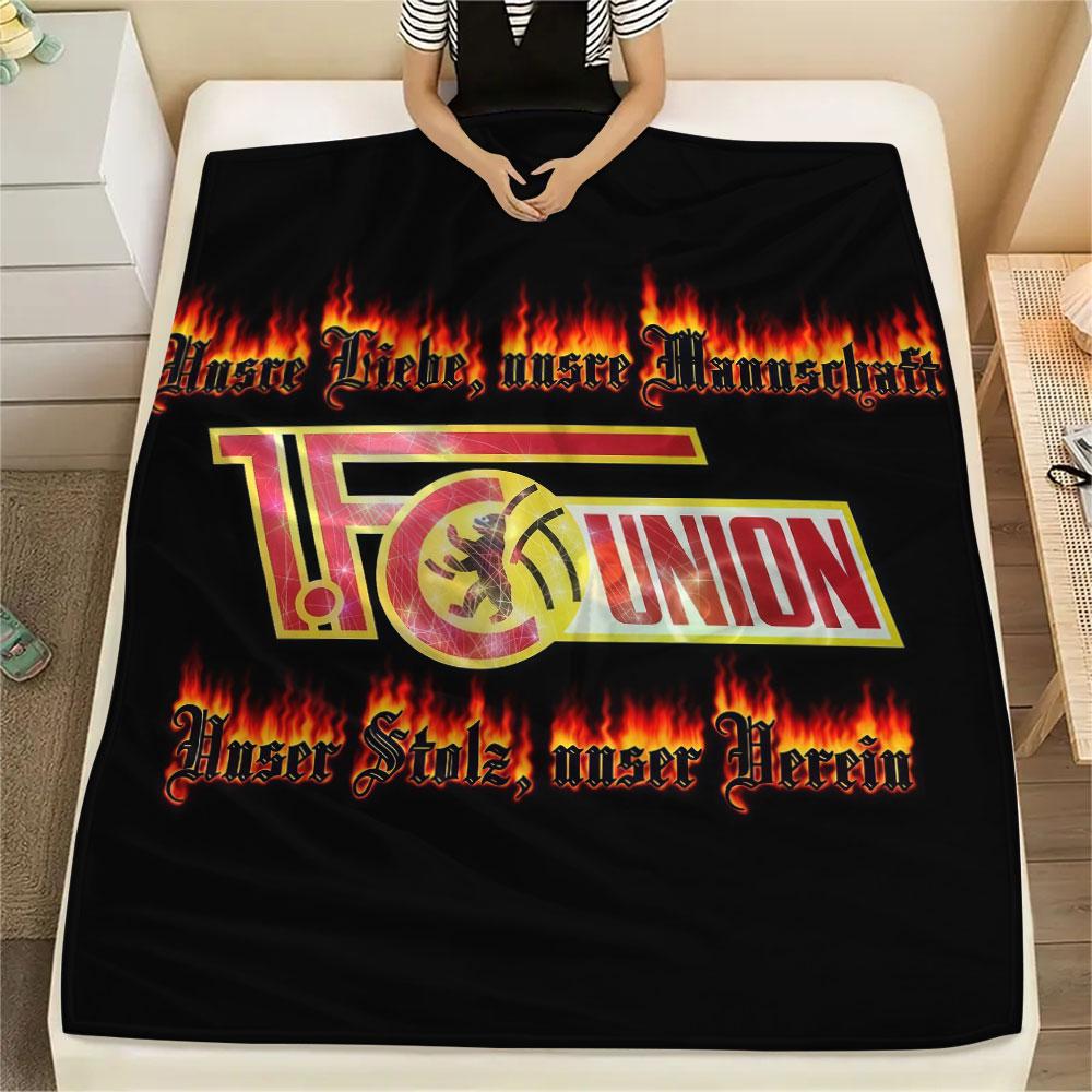 1. FC Union Berlin Printed Flannel Blanket, soft throw for bedroom sofa, washable, fan merchandise, great gift.