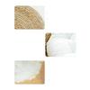 OUZEY Rattan Weaving Cat Basket Pet Cat Bed With Cushion Soft Warm Puppy Kitten Bed Donut Round Comfortable Sleeping Cat House