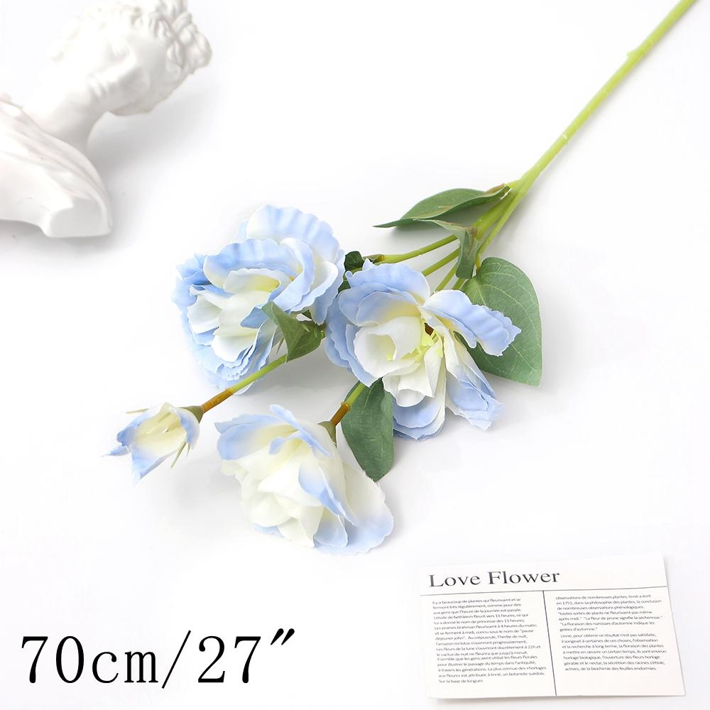 Blue Artificial Flowers Bouquet Rose Fake Flowers for Indoor Home Decor Garden Wedding Party Decoration Outdoor Vase Accessories