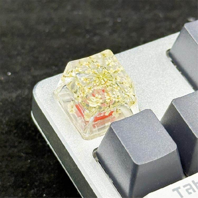 Colorful Flower Resin Keycap for Mechanical Keyboard with Backlights Computer Keyboard Keycaps Replaces