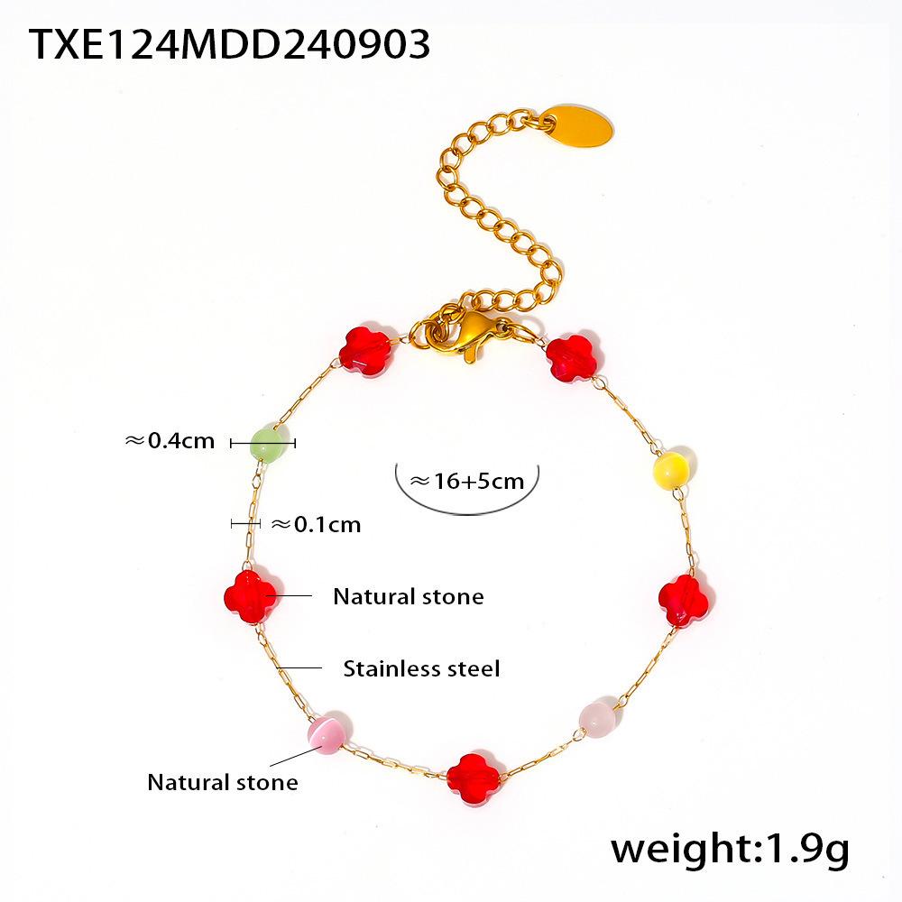 

Ожерелье из натурального камня в стиле инс для женщин, богемная цепочка с бусинами, изысканная цепочка на ключицу, дофаминовая бижутерия, аксессуары для шеи, 1 шт.