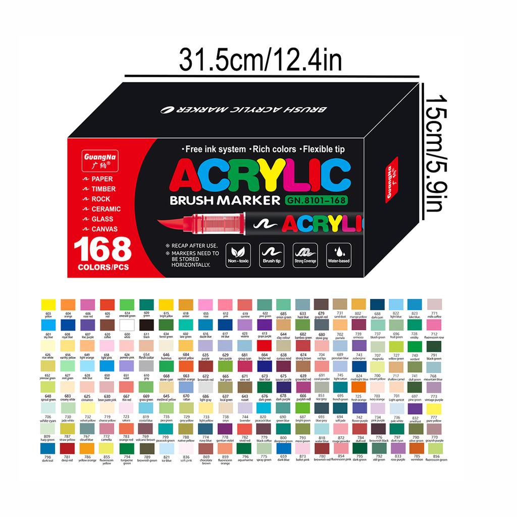 168/120/72/60/48/36/24/12 colors/box Artist Marker Set Direct Liquid Acrylic School Office Decoration Gift and Artwork Coloring