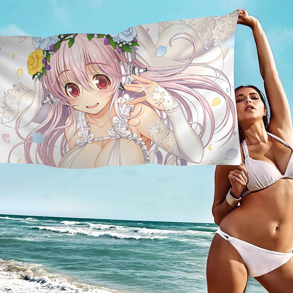 Super Sonico Manga Anime Big Microfiber Beach Towels Quick Dry Towel Sand Beach Towels Pool Towel for Travel Swim Pool Yoga