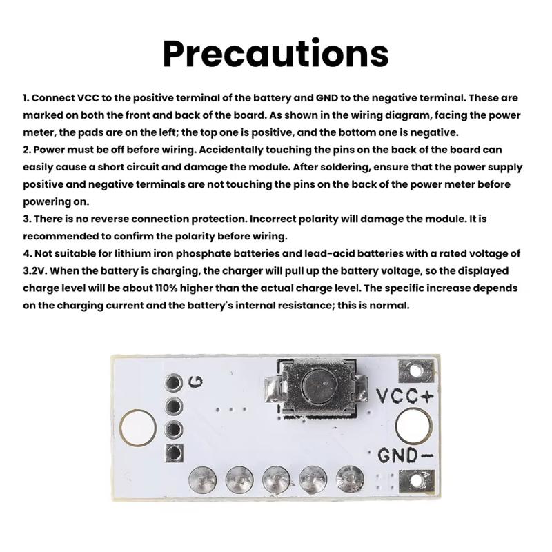 Miniature Battery Level Indicator for 1S 2S 3S 4S Lithium Batteries Accurate for Hobby Projects
