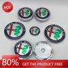 For Alfa Romeo Ri1Hub Caps 7pcs ForAlfa Romeo Car Emblem Wheel Cover Caps Front Hood Badge Rear Trunk Steering Sticker Styling 2x74mm 4x60mm Cap 1
