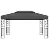 vidaXL Pavillon mit Doppeldach & LED-Lichterkette 3x4 m Anthrazit