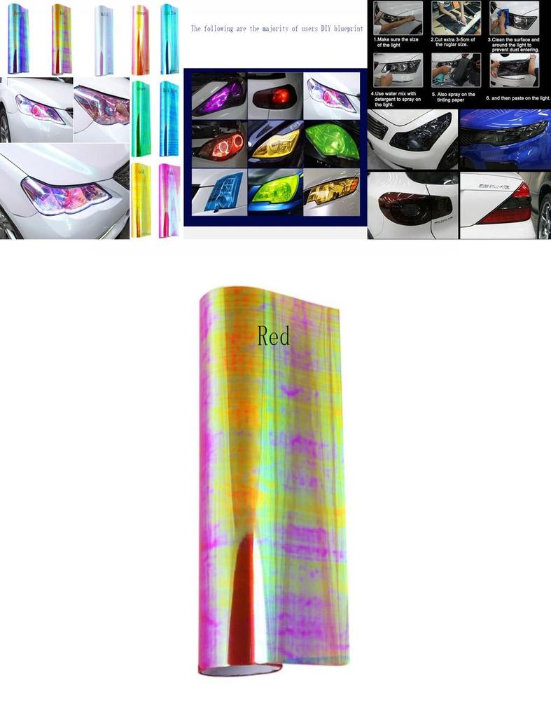 Premium Chameleon Color Changing Tint Vinyl Wrap Sticker For Car Lights And Lamps