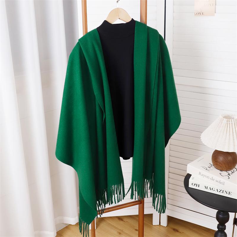 Winter Poncho Women Scarf Long Warm Cashmere Scarves Hijab Solid Lady Shawl Wrap Female Pashmina Bandana Head Scarfs NEW