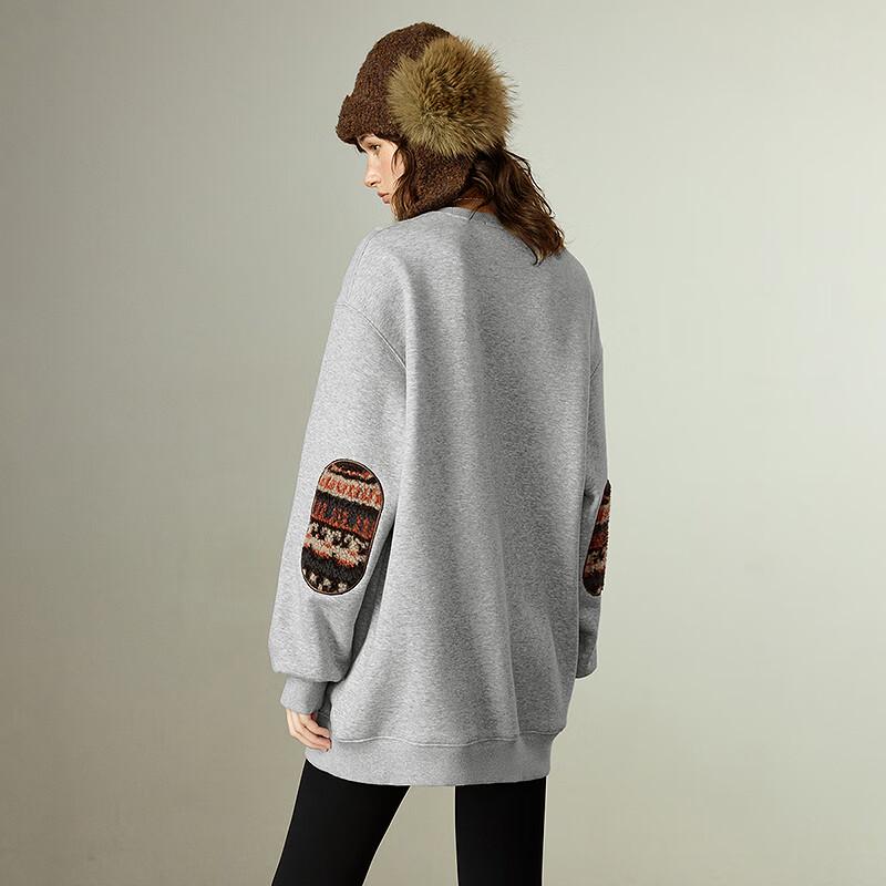 Chuyu Women's Winter Fleece Patchwork Sweatshirt