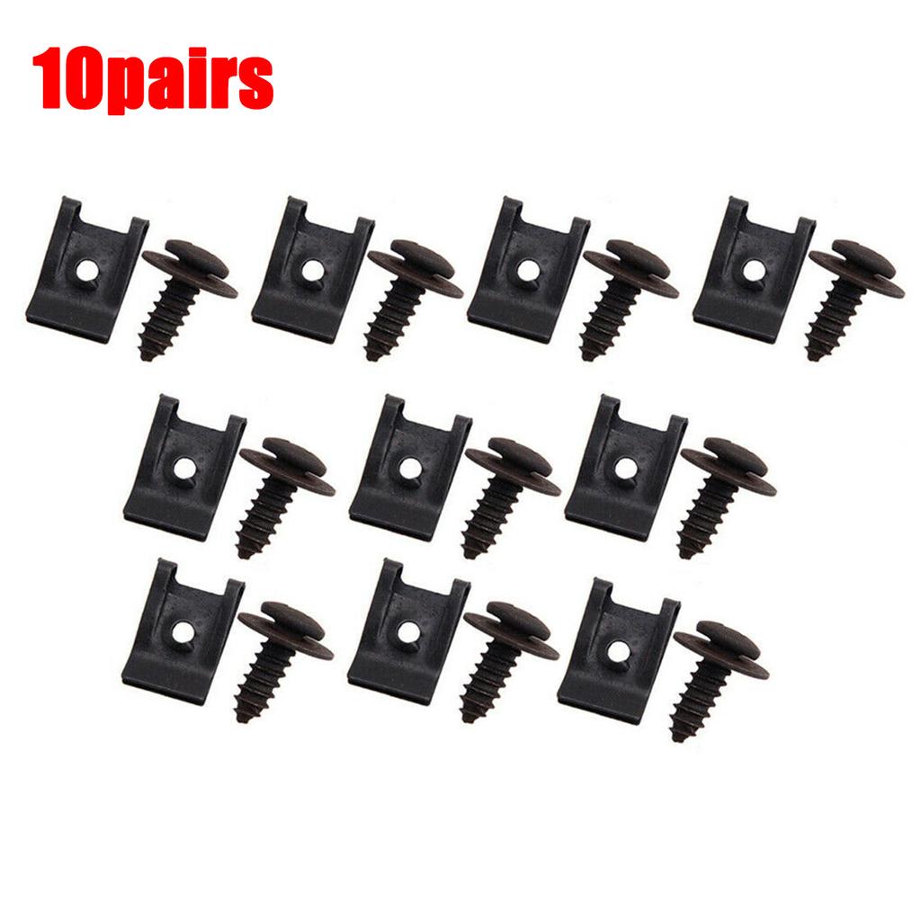 Long Lasting Metal U Type Clips for Secure Side Skirts and Trim 10 Sets Easy Installation Reliable Performance