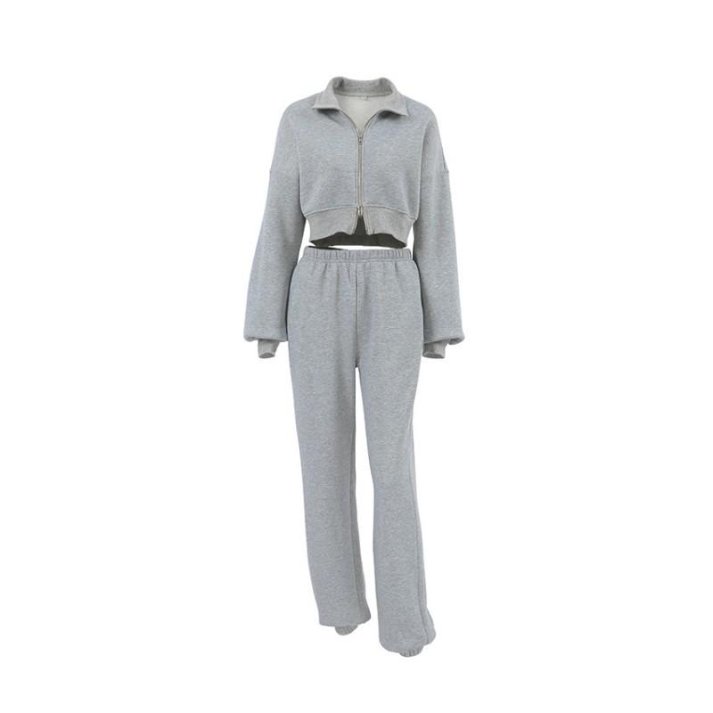 Womens Soft Fleece-Lined Long Sleeve Hoodie Elastic Waist Pants Set Casual Sporty Outfit Daily Wear
