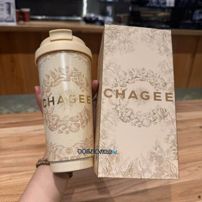 Large Capacity Beige Single Drink Gift Thermos Cup