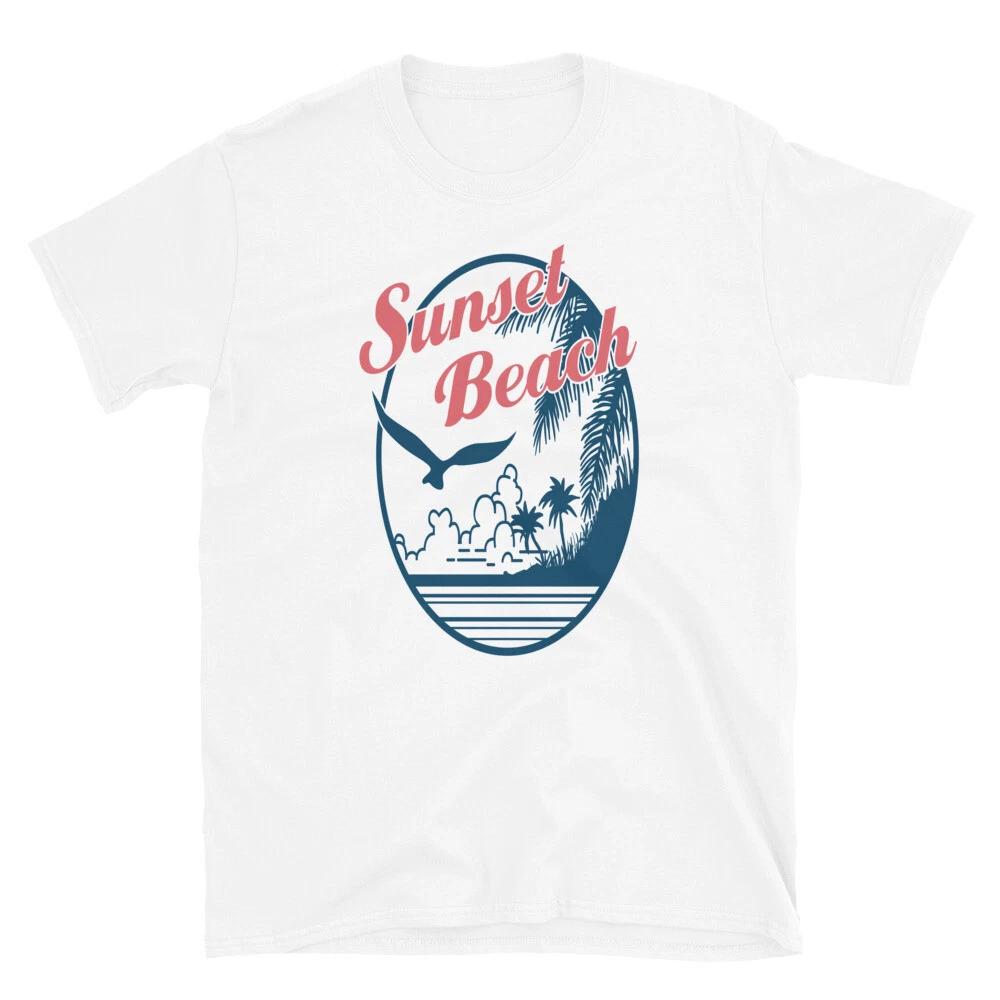 Sunset Beach Tropical Palms Vacation Getaway T-Shirt 2XL