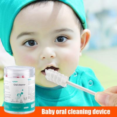 30Pcs Baby Tongue Cleaner Degreased Gauze Dental Swabs Disposable Gauze Toothbrush Paper Rod Infant Oral Cleaning Brush Stick for Newborns
