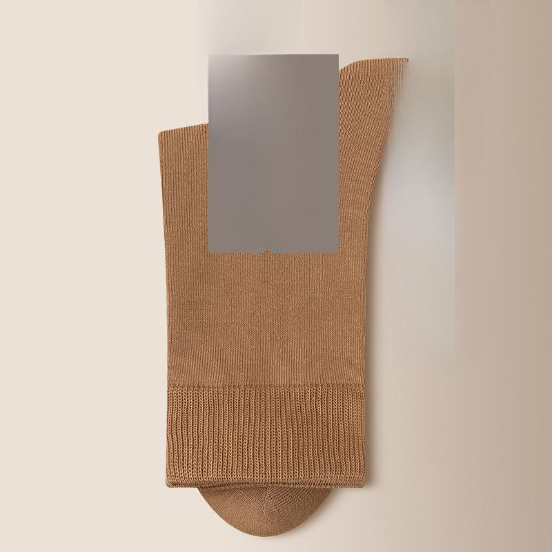 Men Autumn and Winter Cotton Pure Color Warm Breathable Long Socks