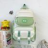 Schoolbag: New Korean Style, High-aesthetic Academy Style Fresh and Sweet Backpack, Color-blocked Patchwork Tutoring Bag