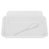 Rectangular Butter Cutting Box with Lid Portable Butter Storage Box for Home KitchenWhite
