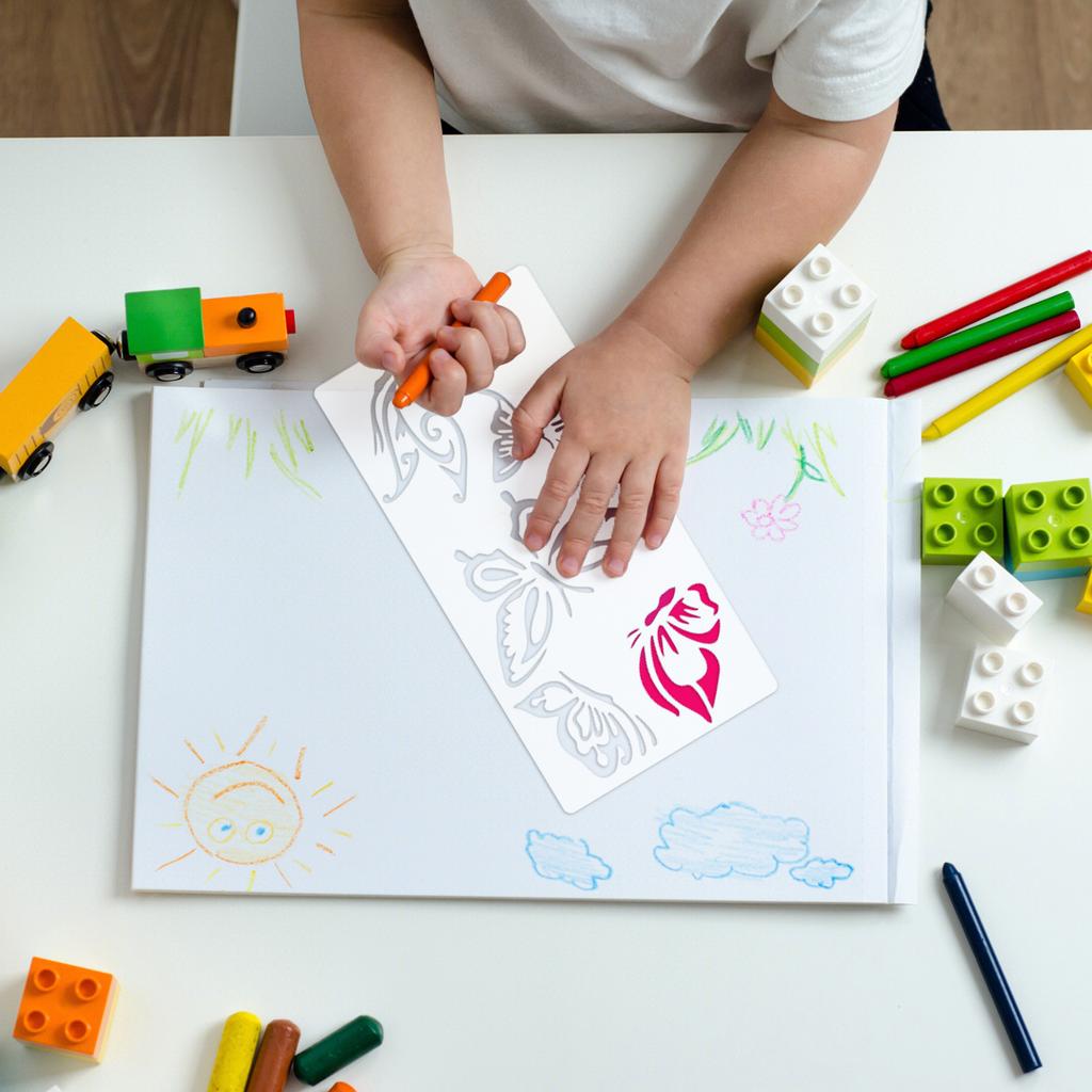 8 Sheets/set, Children's Drawing Templates, Butterfly Templates, DIY Hand Drawing Assistance, Wall Wooden Surface Painting Tools, Furniture Decoration