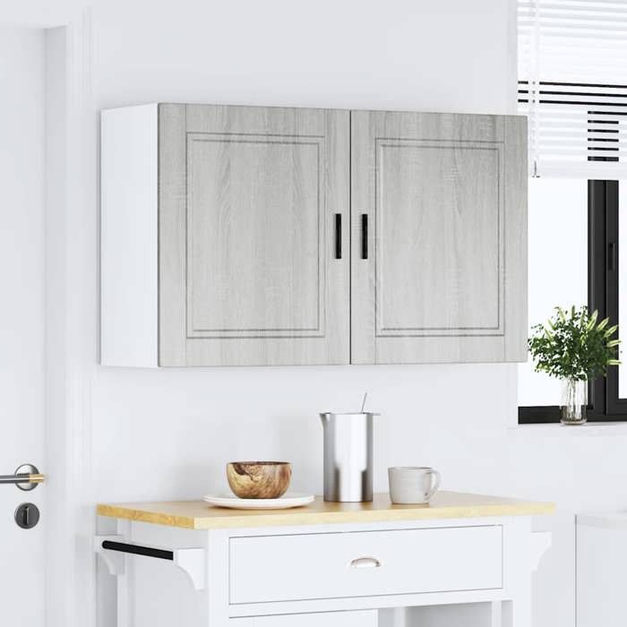 VidaXL Armoires murales de cuisine 2 pcs Porto sonoma gris, meuble mural de cuisine, armoire pour mur de cuisine, armoire 854050