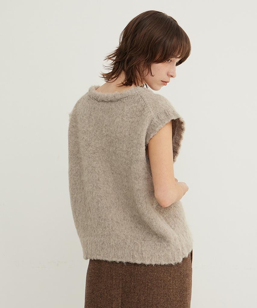 STEP AROUND Brushed Knit Vest_Sand Stone