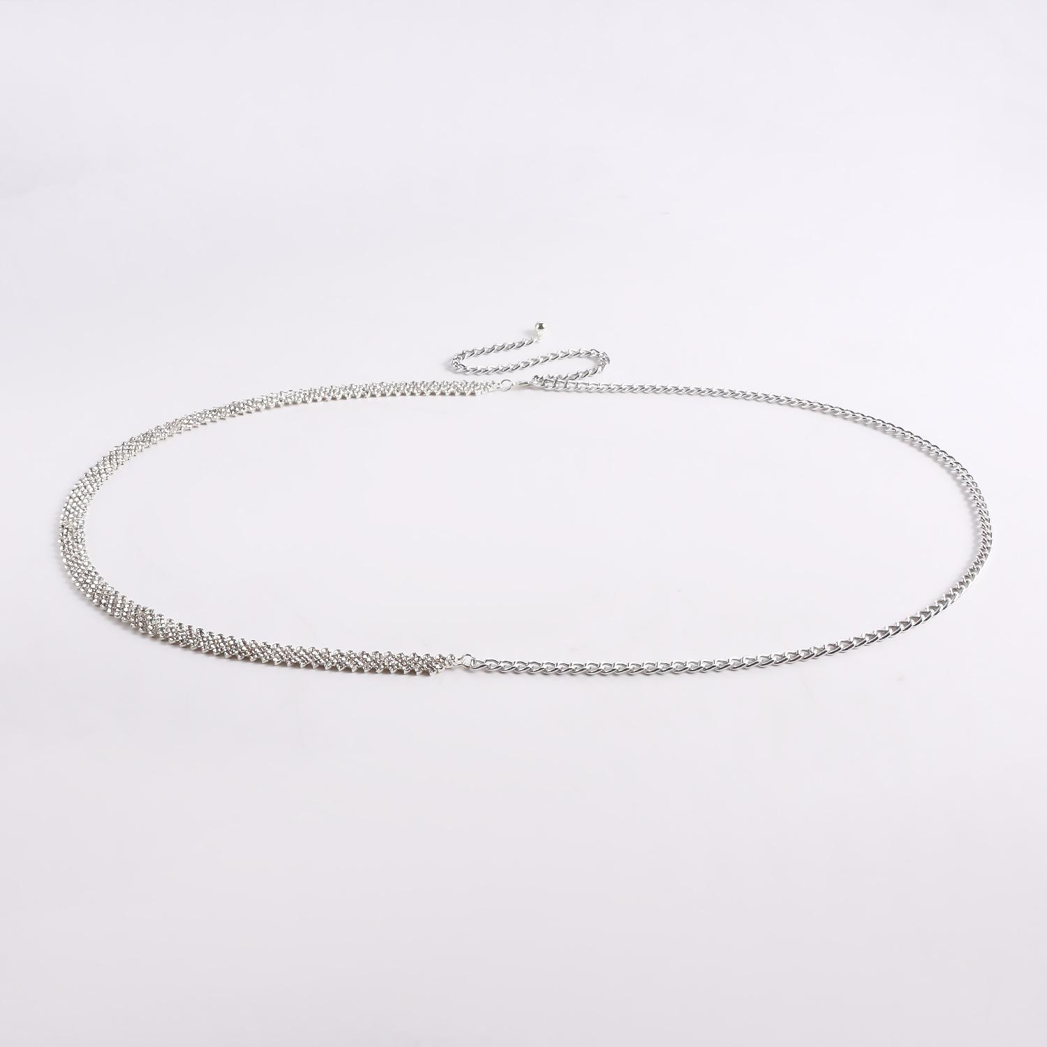 

Sweet Cool Spice Girl Wind Welding Black Crystal Claw Diamond Waist Chain Ladies Sexy Street Shoot European and American Single Circle Metal Body