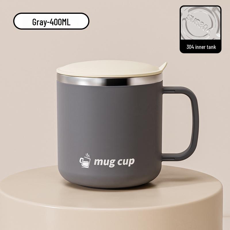 

304 Stainless Steel Kids Water Cup with Lid, Portable Double-Layer Insulated Anti-Scald Mug for Home or Office 304 Inner Lining
