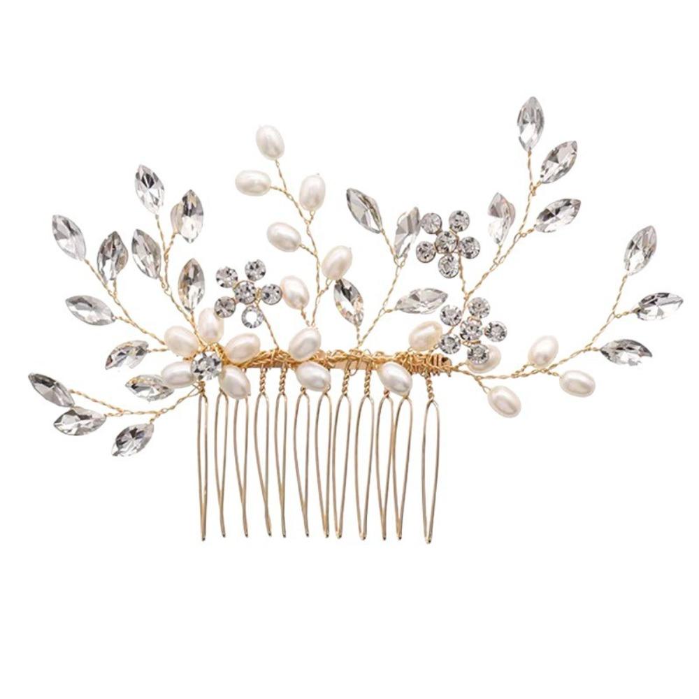 Exquisite Bridal Headdress Elegant Faux Pearl Hairclip Daily Use Rhinestone Hairpin  Girl Gift