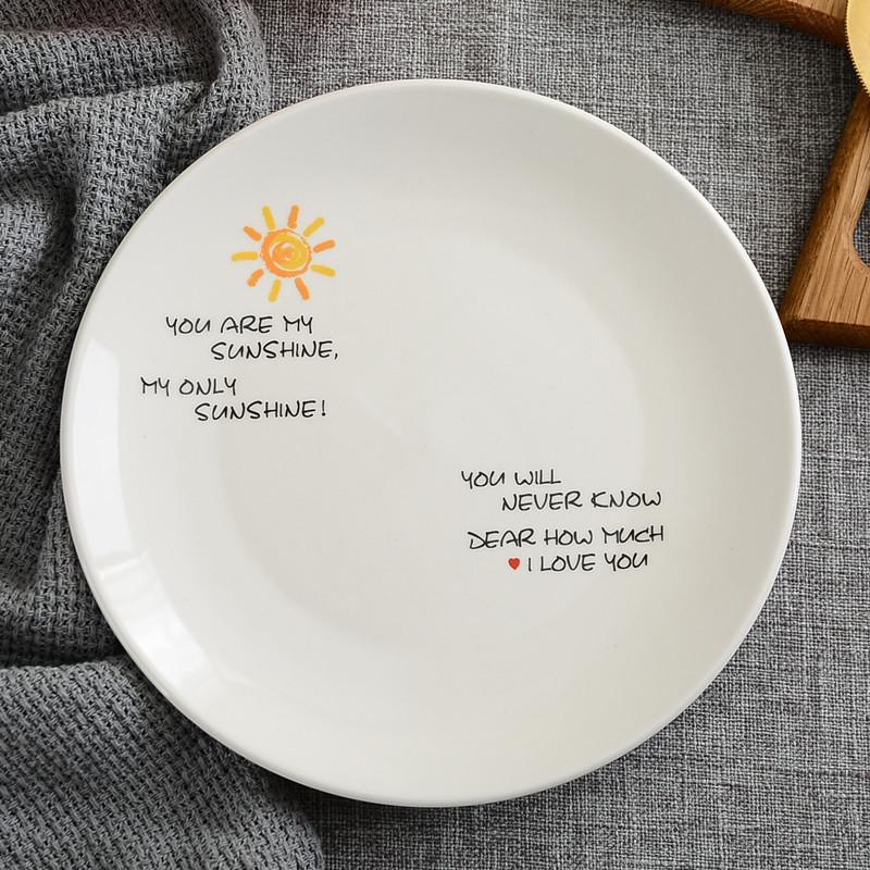 Ceramic Round Steak Plate Set - Customizable with Logo