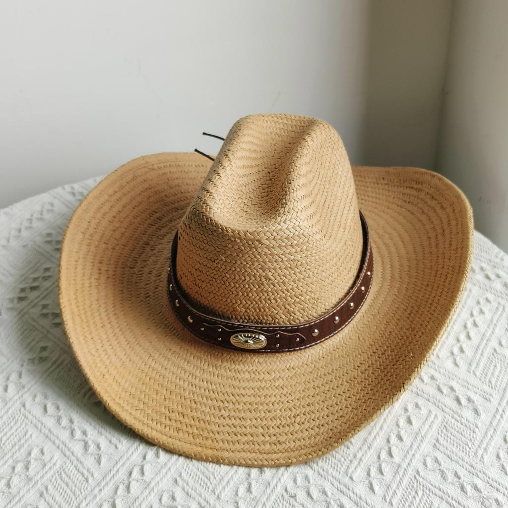 Westerse Cowboy Strooien Hoed dames Mode Grote rand cowboyhoed basin buiten reizen zonbescherming strooien hoed sombrero vaquero