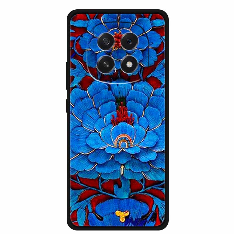For Oppo A5 5G Phone Case 3D Relief Emboss Flowers Back Cover Black TPU Silicone Soft Case For Oppo A 5 PKQ110 Cases 6.7" Fundas