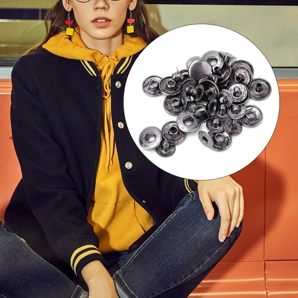 50set Durable Brass Snap Fasteners Round Shape 10mm Diameter Press Studs Metal Button Snaps Diy Sewing