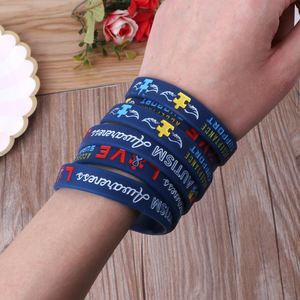 Unisex 6x/Set Awareness Create Change Bracelet Inspirational Silicone Wristbands
