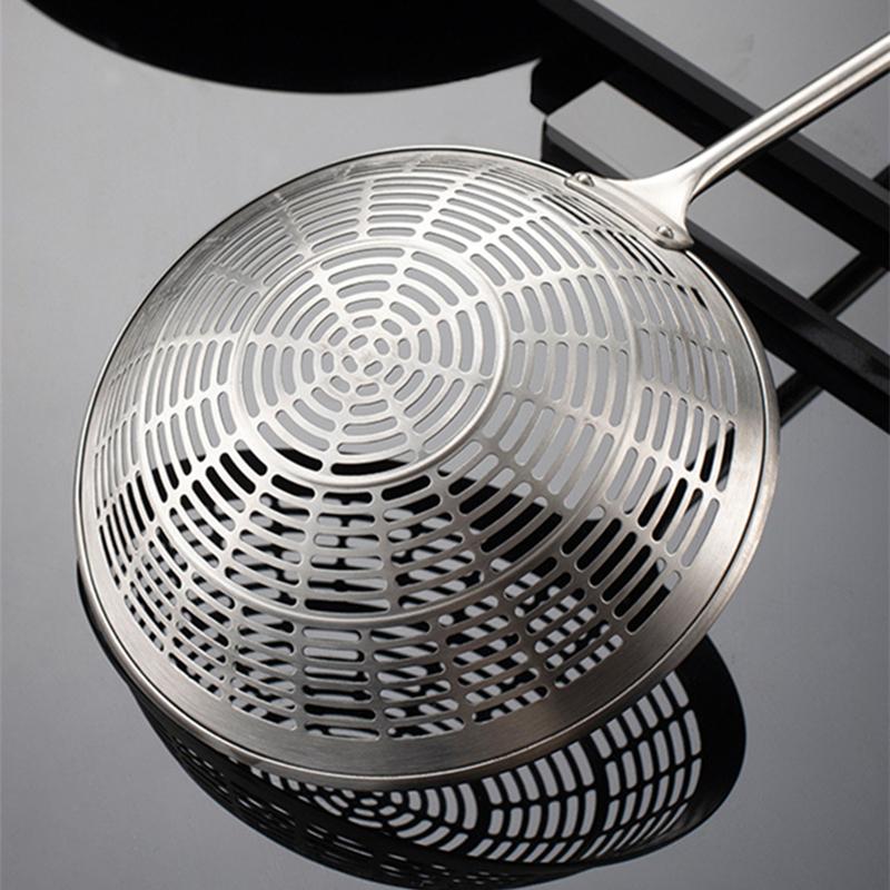 3 Sizes Round 304 Stainless Steel Strainer with Long Handle Kitchen Sieves Scoop Pot Oil Filter Colander Cooking Tools