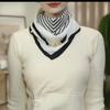 Silk Scarf Women'S Spring, Autumn And Summer Versatile Thin Magnetic Buckle Small Square Scarf Mother Scarf Scarf Neck Protection