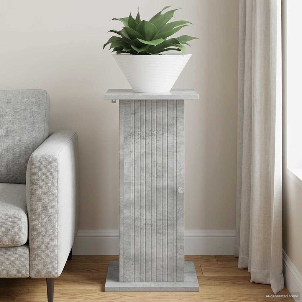 Plant Stand Concrete Grey 30.5 x 30 x 60.5 cm Engineered Wood