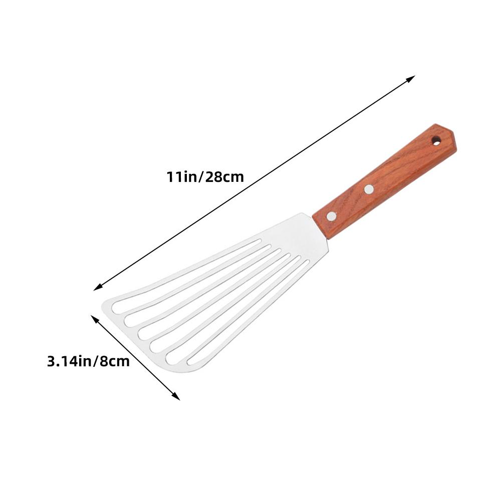 Fish Spatula Stainless Steel Slotted Turner Heat Resistant Nonstick Metal Flipper for Steak Pancake Egg Frying Grilling Bbq