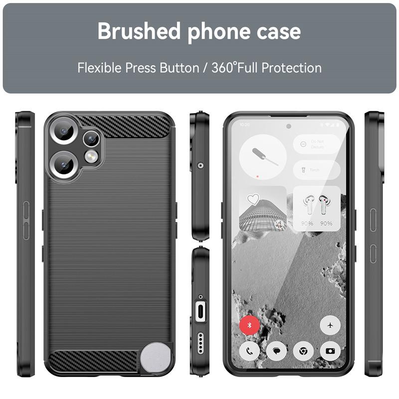 For Nothing CMF Phone 2 Pro Case For Nothing CMF Phone 1 2 Pro Cover Carbon Fiber Shockproof Silicone Bumper For CMF Phone 1