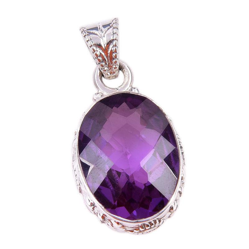Natural Alexandrite Gemstone 925 Solid Sterling Silver Gift Pendant 1.25" B2J83