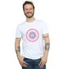 Marvel Mens Captain America Flowers Shield T-Shirt
