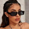 Women Sunscreen Glasses Square Trendy Sunglasses Retro Street Photo Holiday Fluorescent Green Fashion Small Frame Sun Glasses