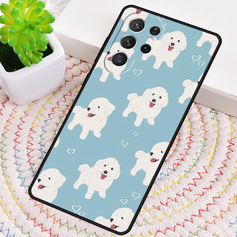Cute Cartoon Bichon Frise Phone Case for Samsung Galaxy note 10 pro S26 Ultra S23 S24 FE S25 S21 S22 PLUS shockproof Cove