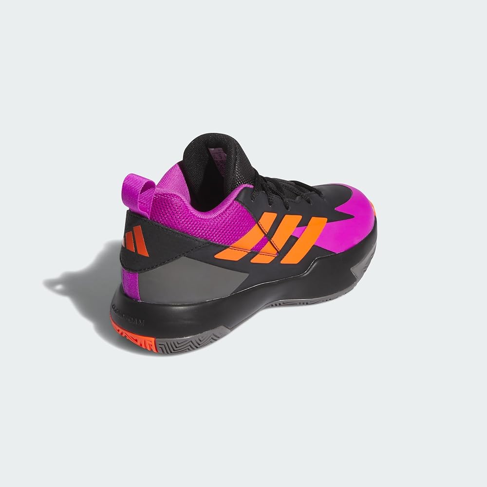 Adidas Cross Em Up Select Basketball Shoes Kids Unisex Core Black/Purple Burst/Impact Orange 23.5 cm