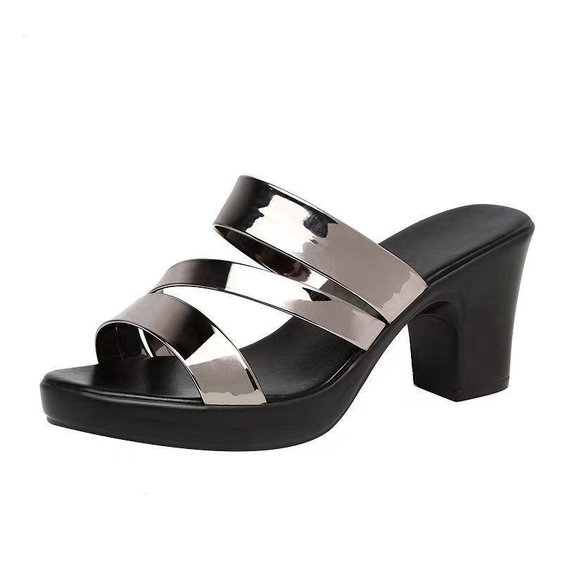 Summer High-heeled Waterproof Platform Women's Sandals and Slippers Thick-heeled Fish Mouth Hundred Casual Women